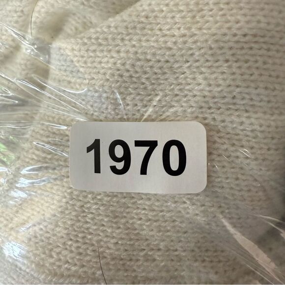 White Long Open-Front Cardigan with Striped Cuffs - Picture 5 of 5